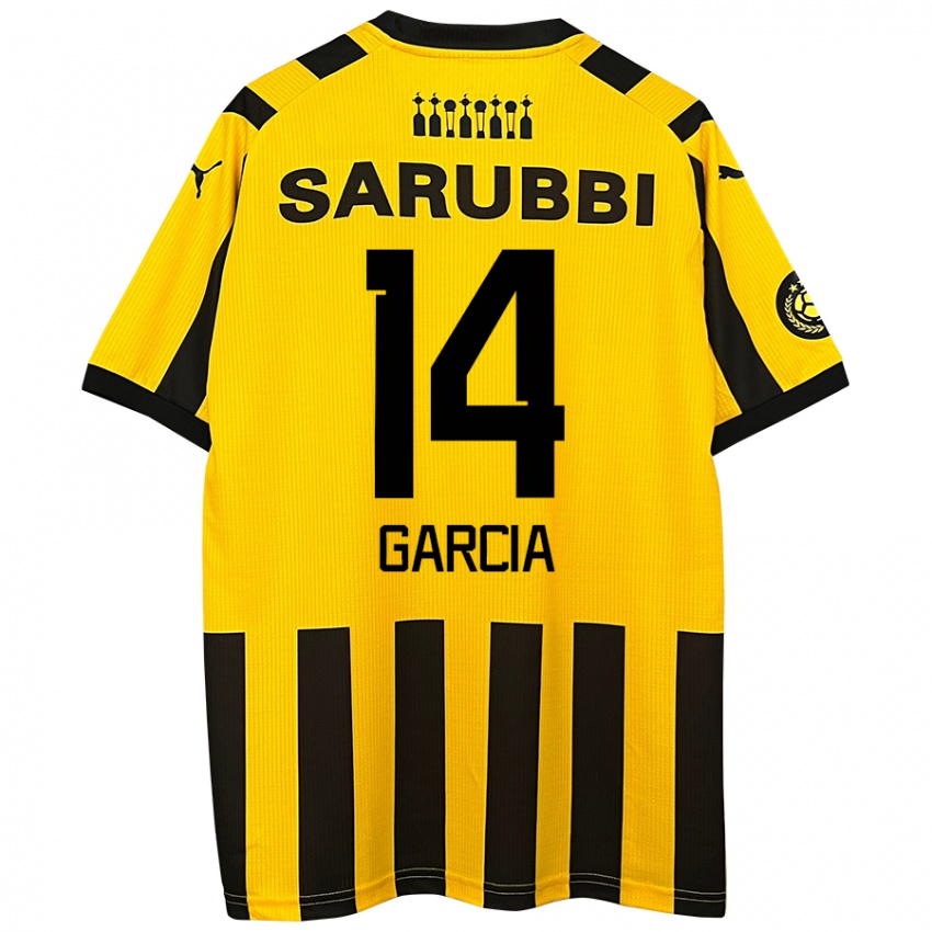 Kinderen Damián García #14 Geel Zwart Thuisshirt Thuistenue 2024/25 T-Shirt België