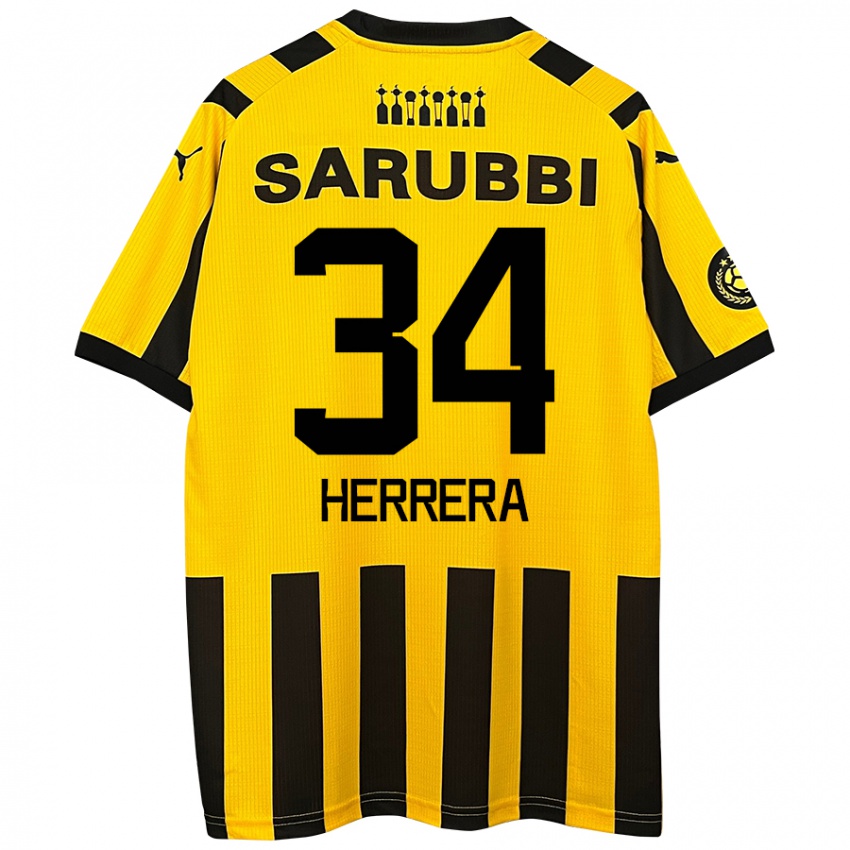 Kinderen Nahuel Herrera #34 Geel Zwart Thuisshirt Thuistenue 2024/25 T-Shirt België