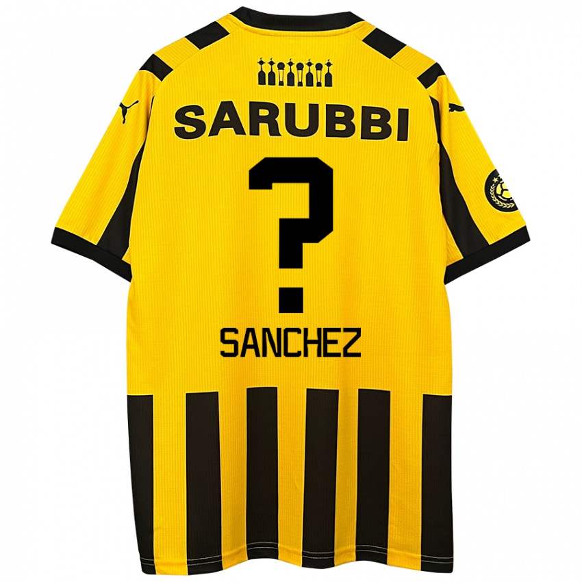 Kinderen Juan Sanchez #0 Geel Zwart Thuisshirt Thuistenue 2024/25 T-Shirt België