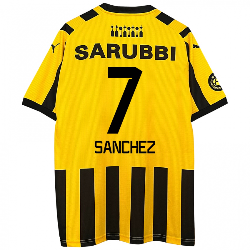 Kinderen Carlos Sánchez #7 Geel Zwart Thuisshirt Thuistenue 2024/25 T-Shirt België