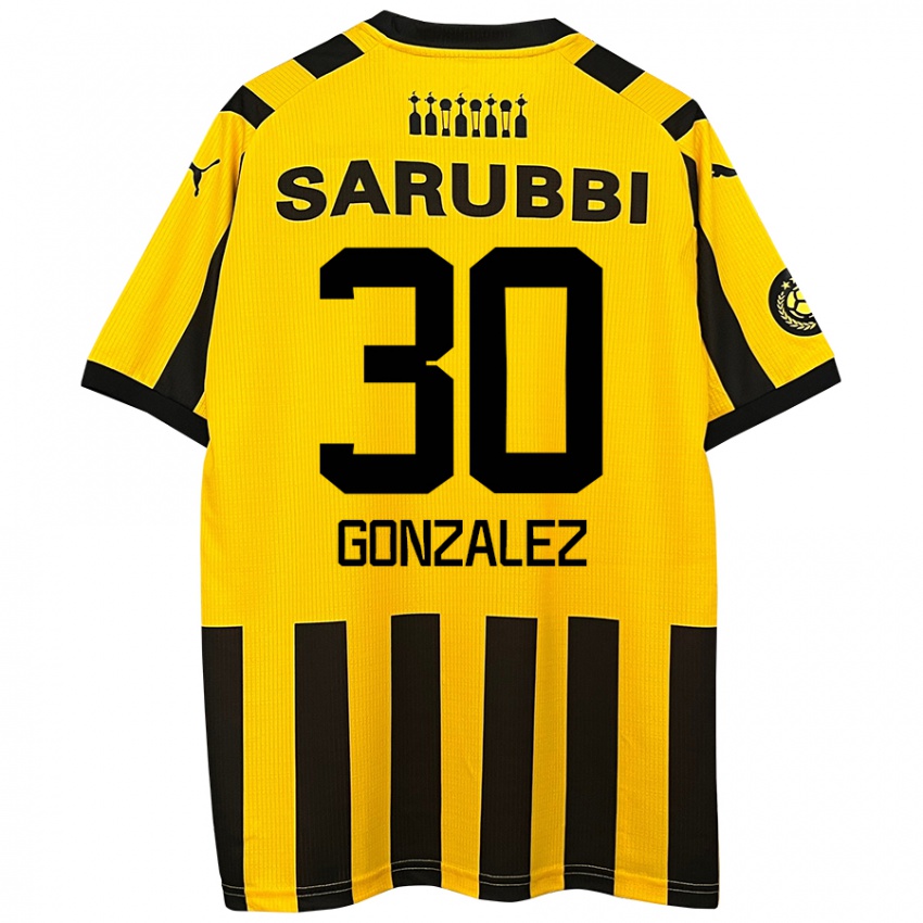 Kinderen Ángel González #30 Geel Zwart Thuisshirt Thuistenue 2024/25 T-Shirt België