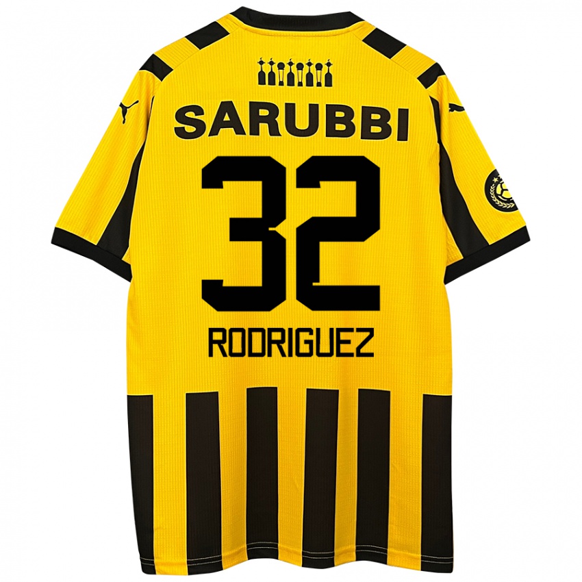 Enfant Maillot Randall Rodríguez #32 Jaune Noir Tenues Domicile 2024/25 T-Shirt Belgique