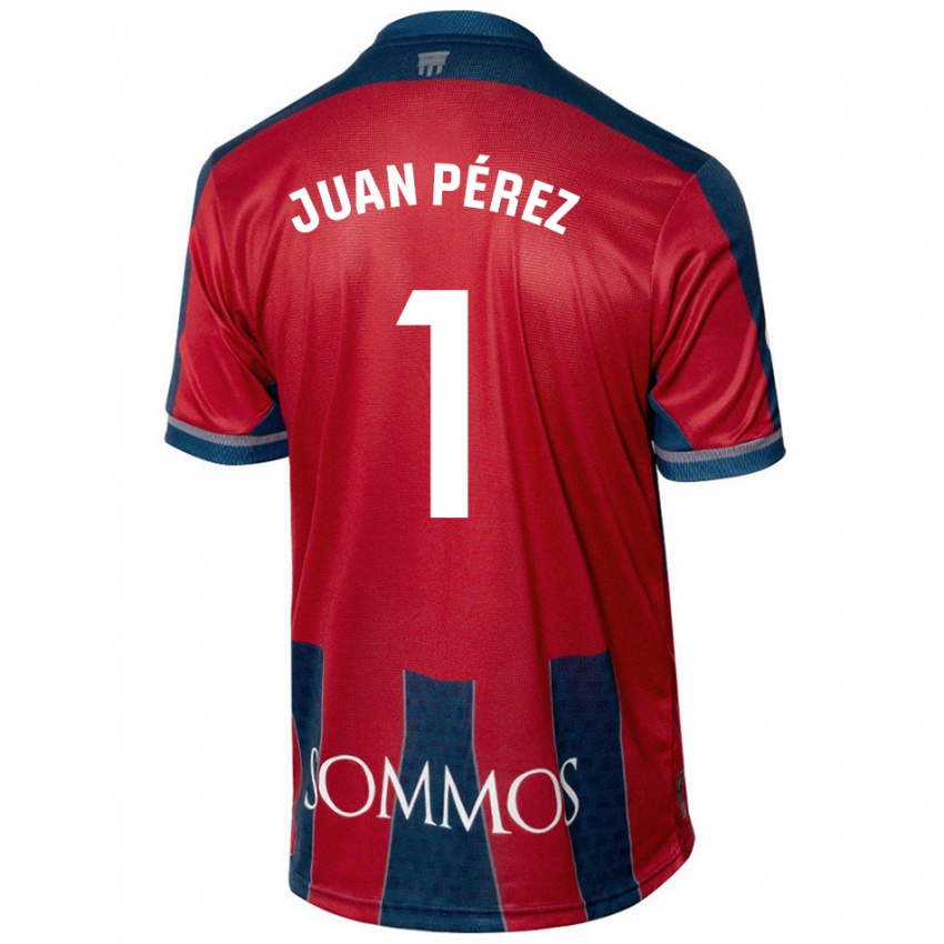 Kinderen Juan Pérez #1 Rood Blauw Thuisshirt Thuistenue 2024/25 T-Shirt België