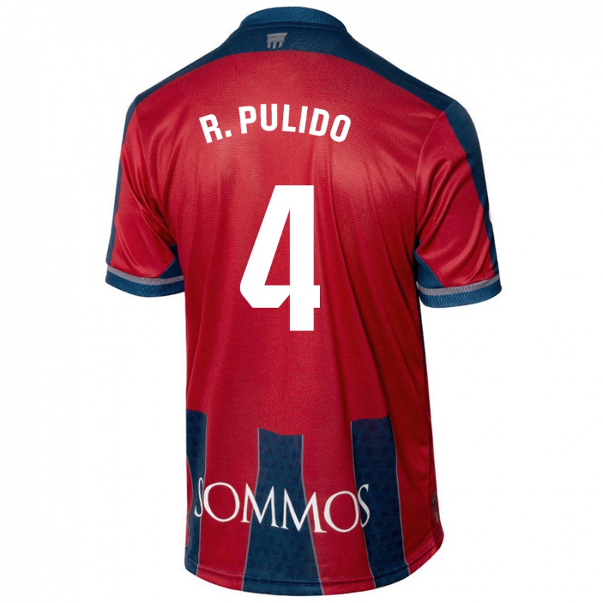 Kinderen Rubén Pulido #4 Rood Blauw Thuisshirt Thuistenue 2024/25 T-Shirt België