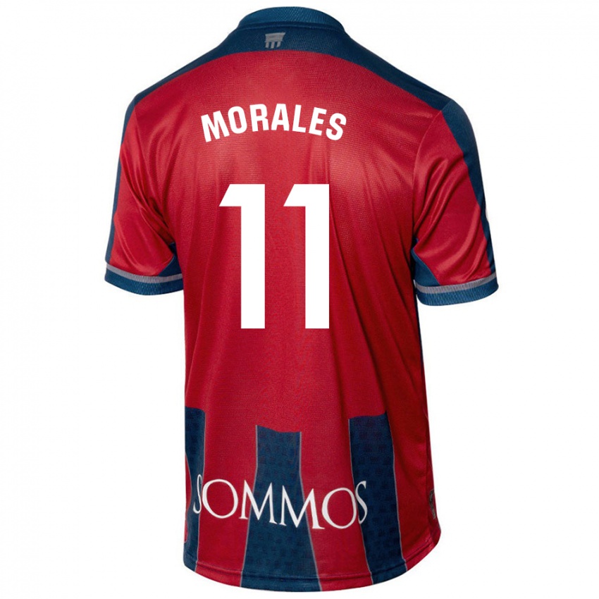 Enfant Maillot Carolina Morales #11 Rouge Bleu Tenues Domicile 2024/25 T-Shirt Belgique