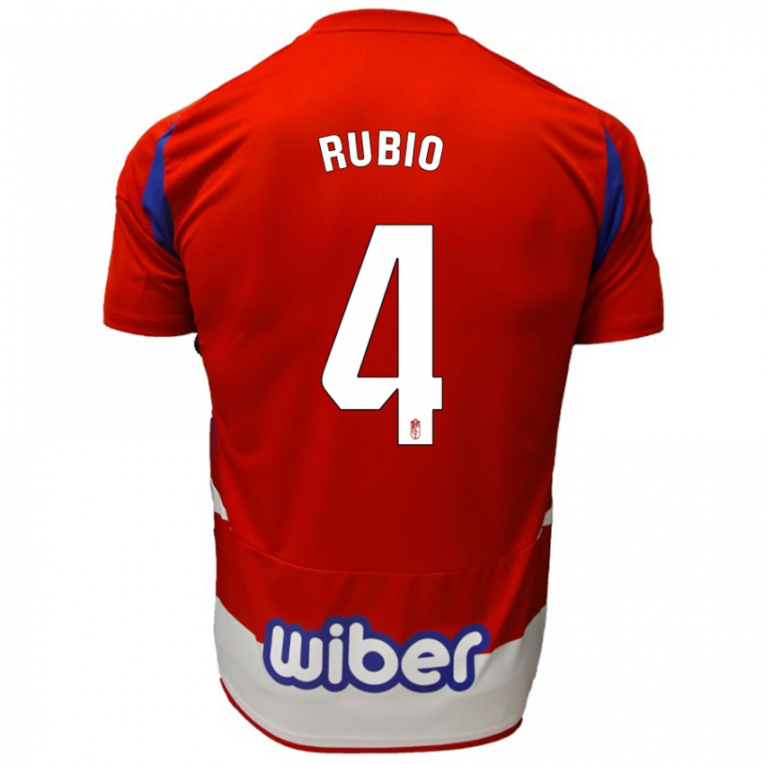 Kinderen Miguel Rubio #4 Rood Wit Blauw Thuisshirt Thuistenue 2024/25 T-Shirt België