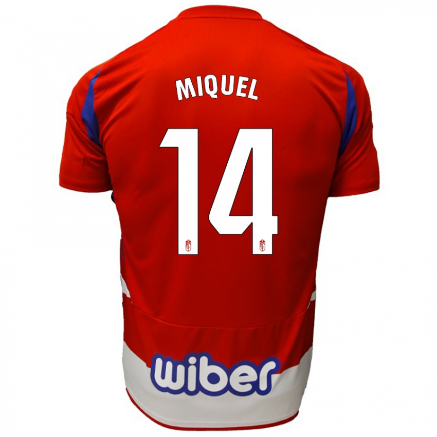 Kinderen Ignasi Miquel #14 Rood Wit Blauw Thuisshirt Thuistenue 2024/25 T-Shirt België