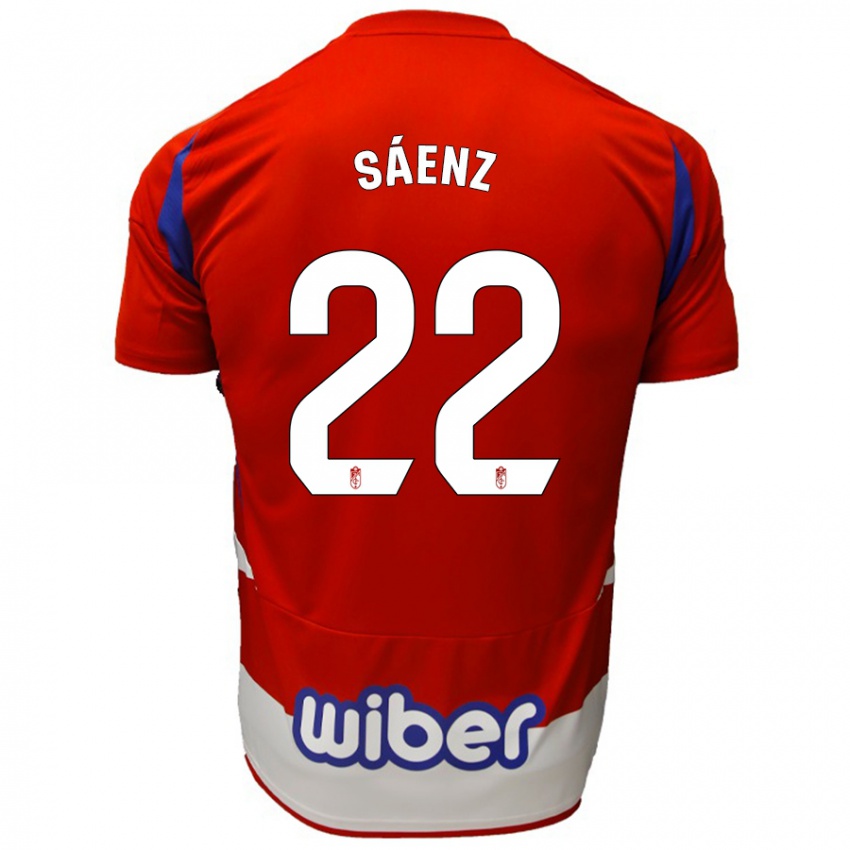 Kinderen Pablo Sáenz #22 Rood Wit Blauw Thuisshirt Thuistenue 2024/25 T-Shirt België