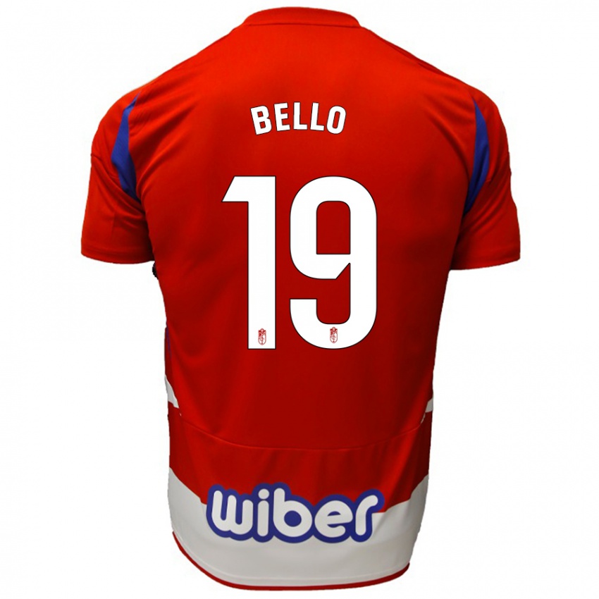 Kinder Eghosa Augustine Bello #19 Rot Weiß Blau Heimtrikot Trikot 2024/25 T-Shirt Belgien