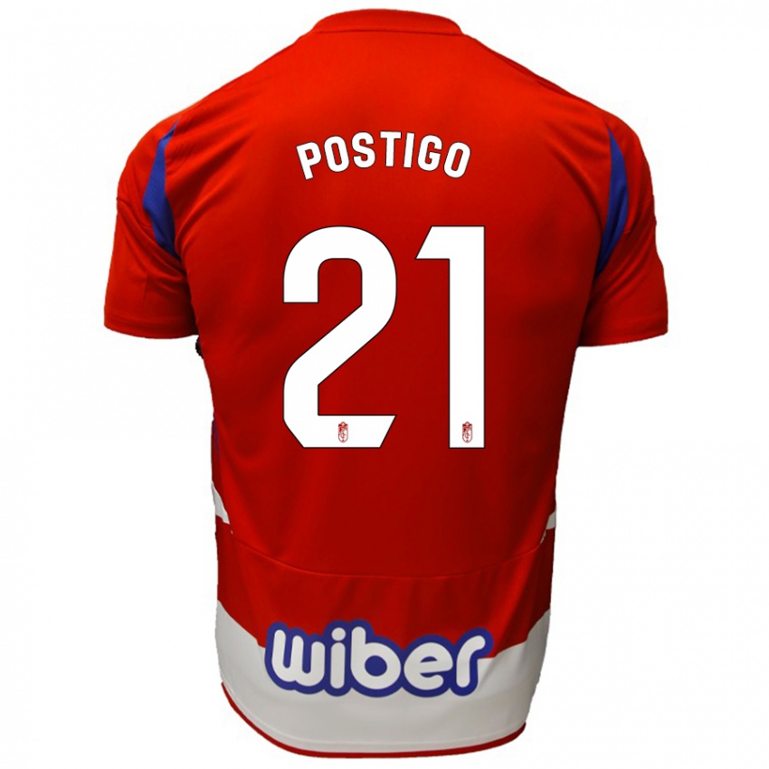 Kinder Postigo #21 Rot Weiß Blau Heimtrikot Trikot 2024/25 T-Shirt Belgien