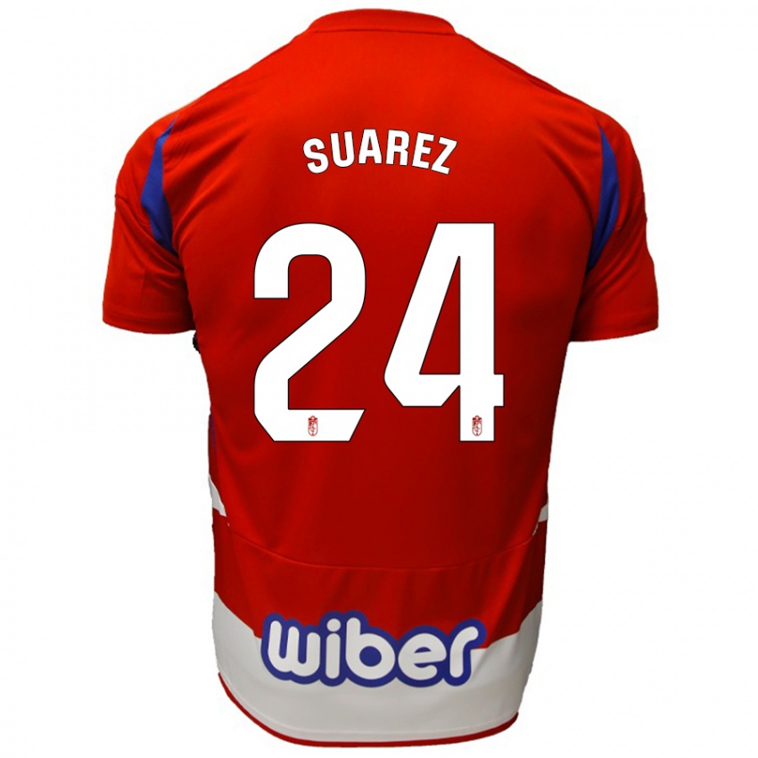 Kinder Carlota Suárez #24 Rot Weiß Blau Heimtrikot Trikot 2024/25 T-Shirt Belgien