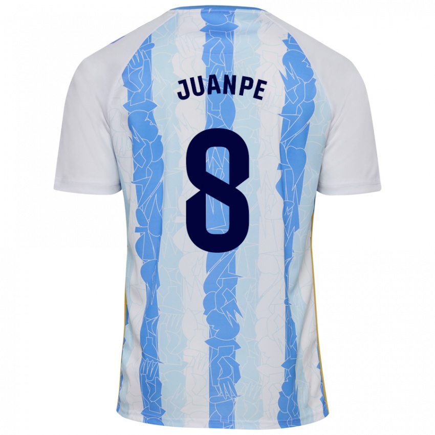 Kinderen Juanpe #8 Wit Blauw Thuisshirt Thuistenue 2024/25 T-Shirt België