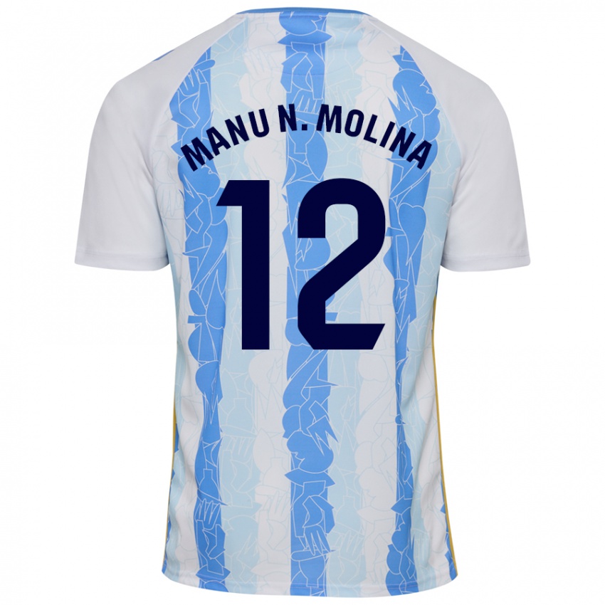 Kinderen Manu Molina #12 Wit Blauw Thuisshirt Thuistenue 2024/25 T-Shirt België