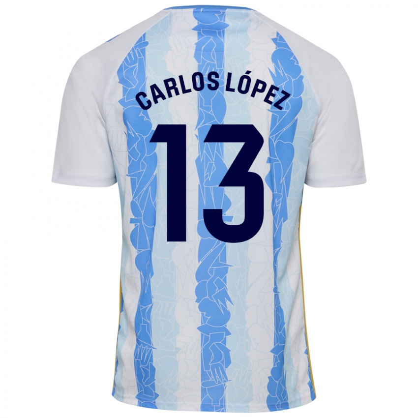 Kinderen Carlos López #13 Wit Blauw Thuisshirt Thuistenue 2024/25 T-Shirt België