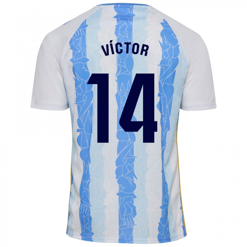 Kinderen Víctor García #14 Wit Blauw Thuisshirt Thuistenue 2024/25 T-Shirt België