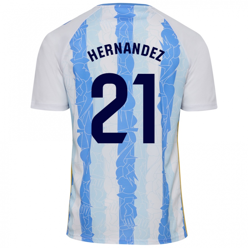 Kinder Juan Hernández #21 Weiß Blau Heimtrikot Trikot 2024/25 T-Shirt Belgien