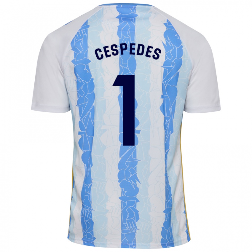 Kinder Andrés Céspedes #1 Weiß Blau Heimtrikot Trikot 2024/25 T-Shirt Belgien