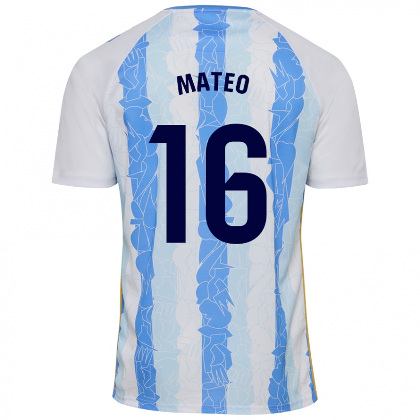 Kinderen Ángel Mateo #16 Wit Blauw Thuisshirt Thuistenue 2024/25 T-Shirt België