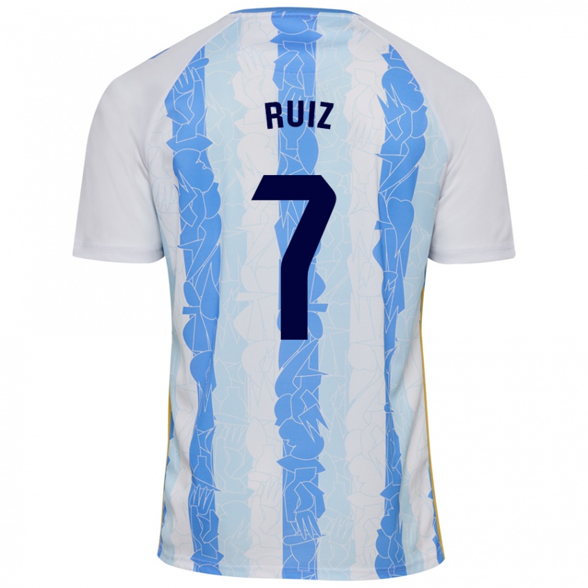 Kinderen María Ruiz #7 Wit Blauw Thuisshirt Thuistenue 2024/25 T-Shirt België