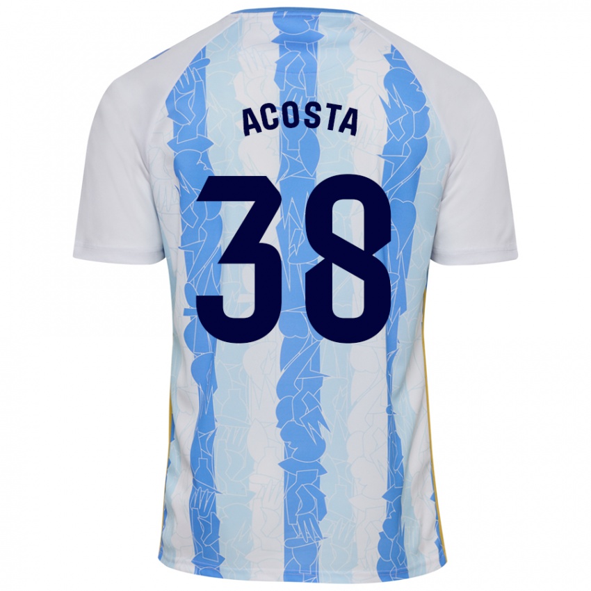 Kinderen Judith Acosta #38 Wit Blauw Thuisshirt Thuistenue 2024/25 T-Shirt België