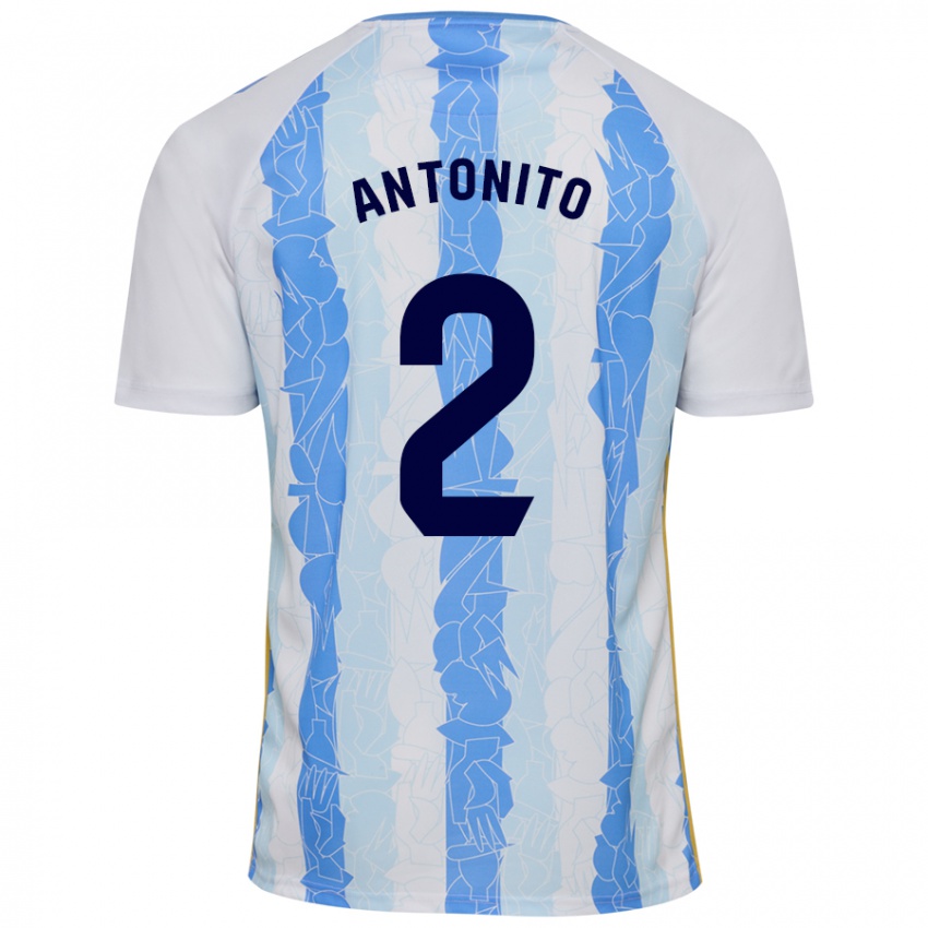 Kinderen Antoñito #2 Wit Blauw Thuisshirt Thuistenue 2024/25 T-Shirt België