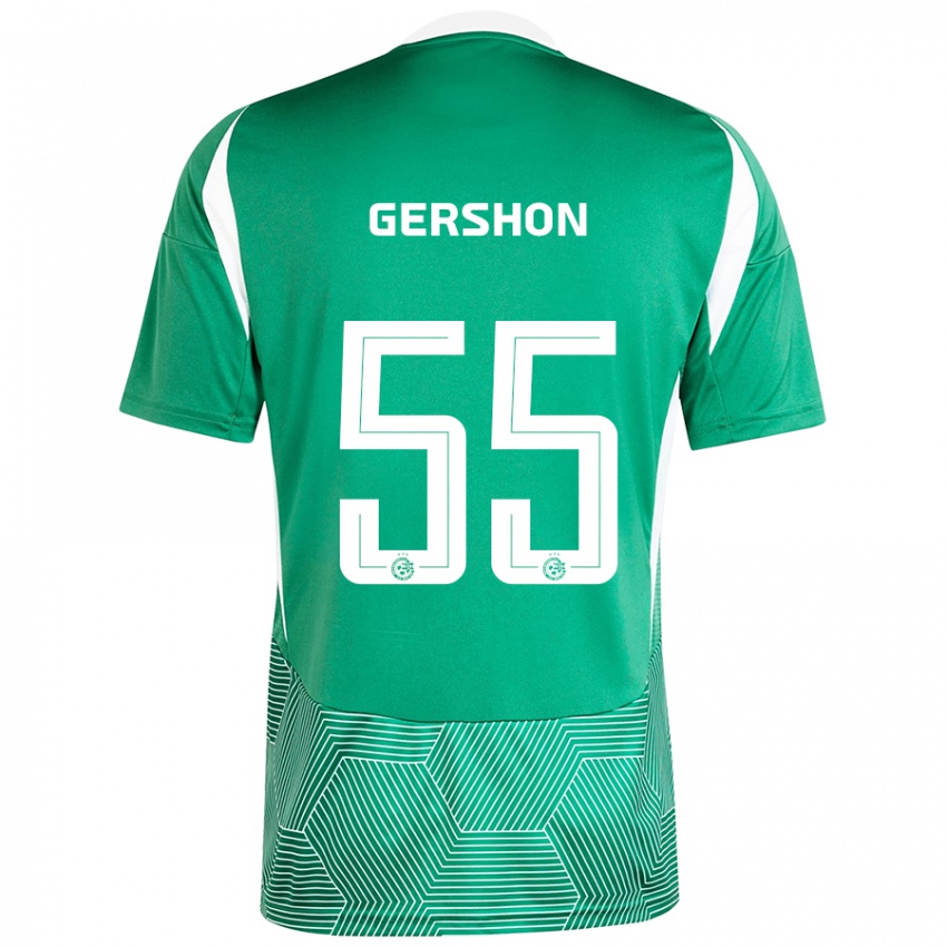 Enfant Maillot Rami Gershon #55 Vert Blanc Tenues Domicile 2024/25 T-Shirt Belgique