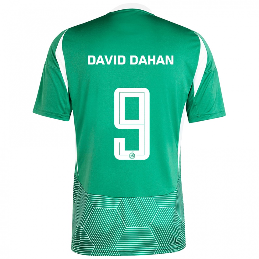 Enfant Maillot Omer David Dahan #9 Vert Blanc Tenues Domicile 2024/25 T-Shirt Belgique