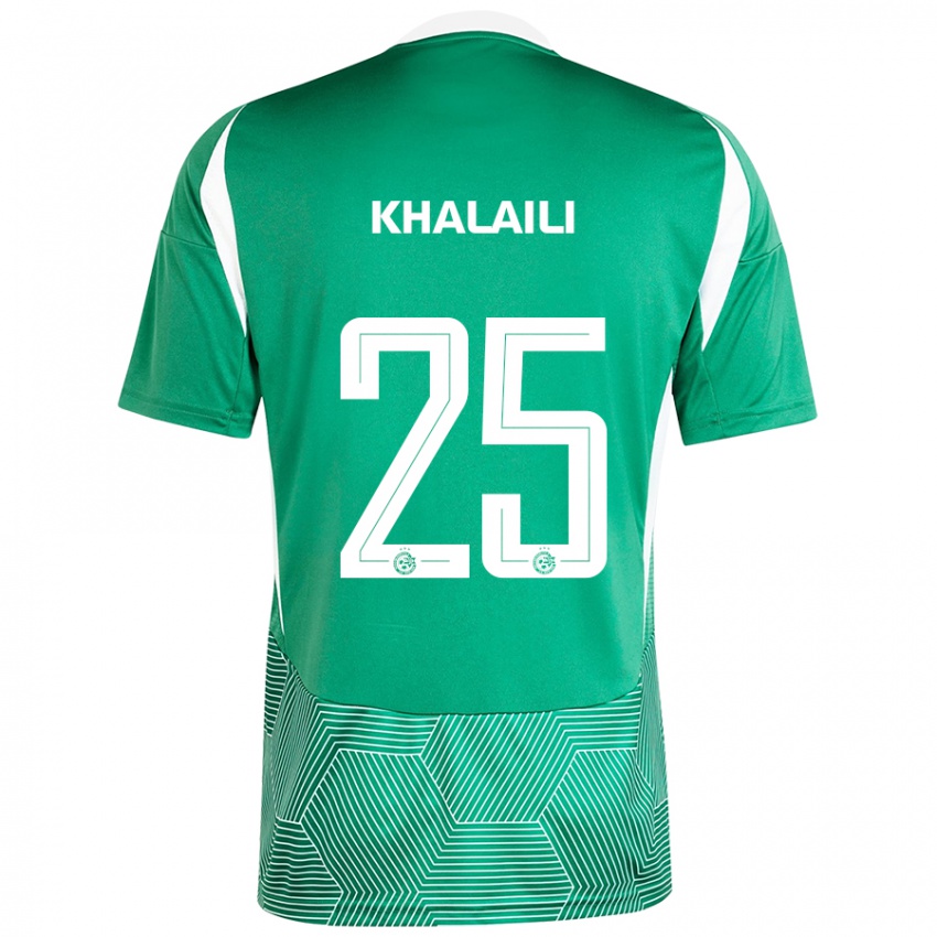 Enfant Maillot Anan Khalaili #25 Vert Blanc Tenues Domicile 2024/25 T-Shirt Belgique