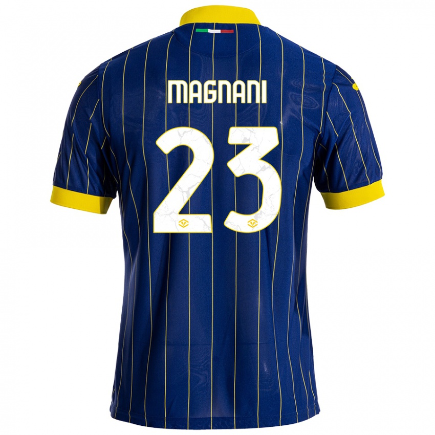 Kinderen Giangiacomo Magnani #23 Blauw Geel Thuisshirt Thuistenue 2024/25 T-Shirt België