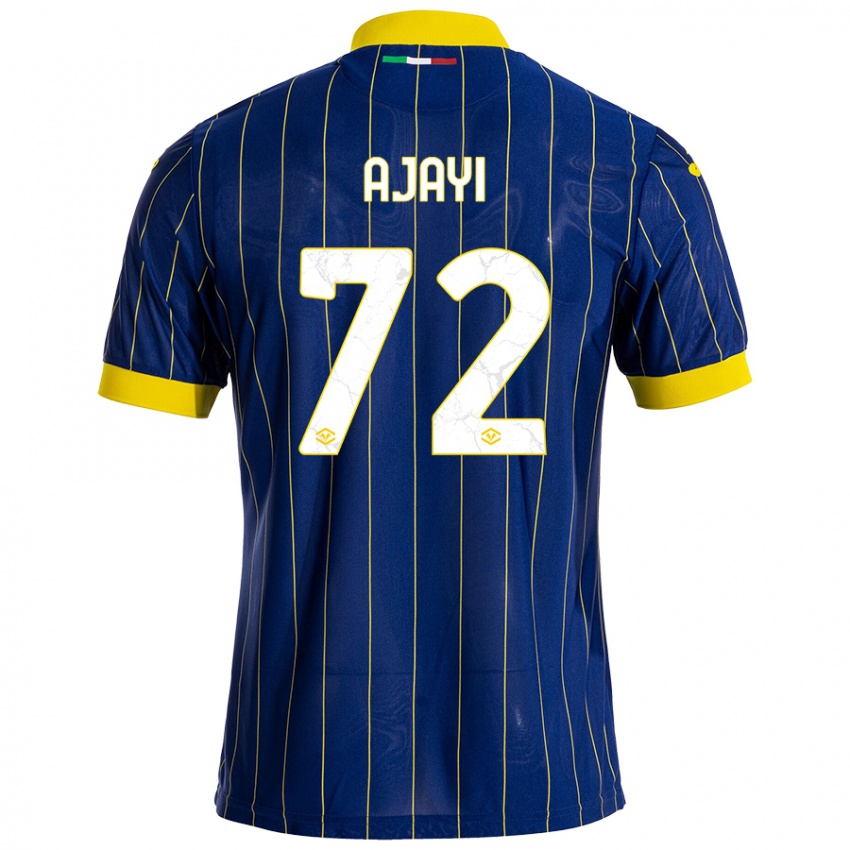 Enfant Maillot Junior Ajayi #72 Bleu Jaune Tenues Domicile 2024/25 T-Shirt Belgique