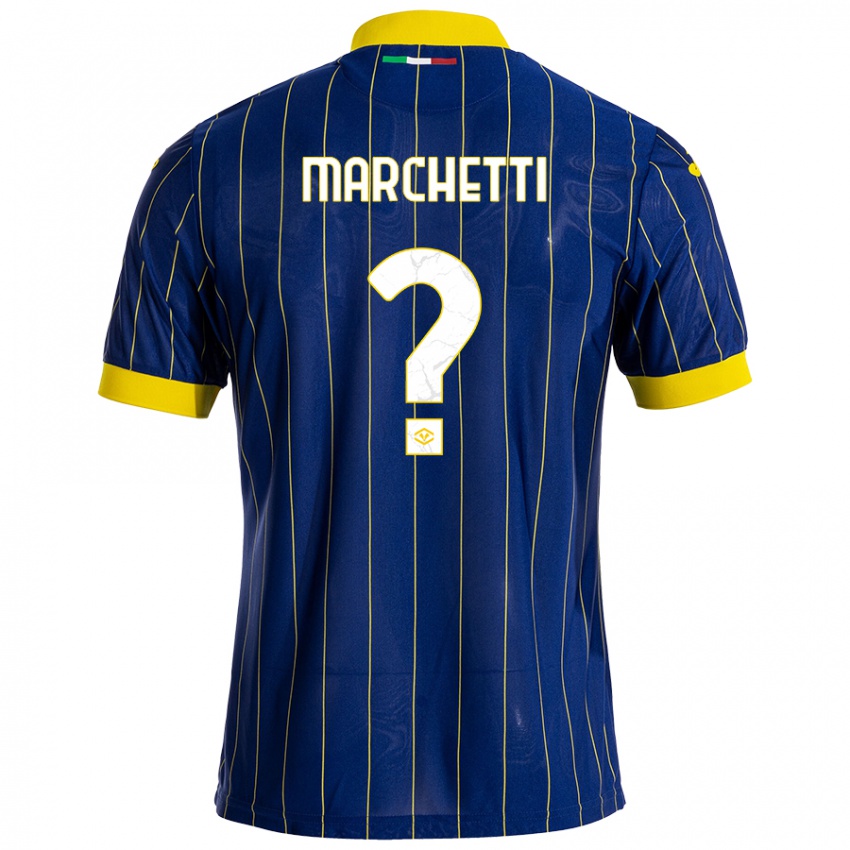 Kinder Nicolò Marchetti #0 Blau Gelb Heimtrikot Trikot 2024/25 T-Shirt Belgien