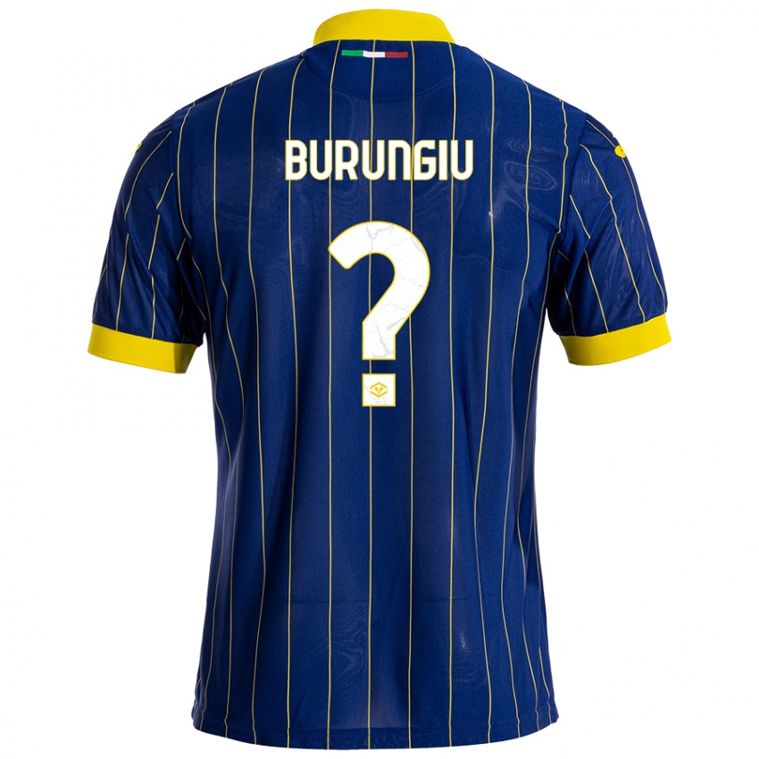 Enfant Maillot Luca Burungiu #0 Bleu Jaune Tenues Domicile 2024/25 T-Shirt Belgique