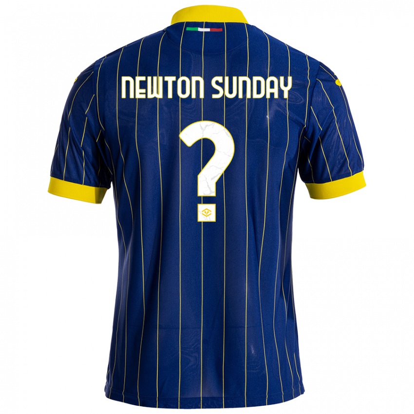 Enfant Maillot Eloghosa Newton Sunday #0 Bleu Jaune Tenues Domicile 2024/25 T-Shirt Belgique