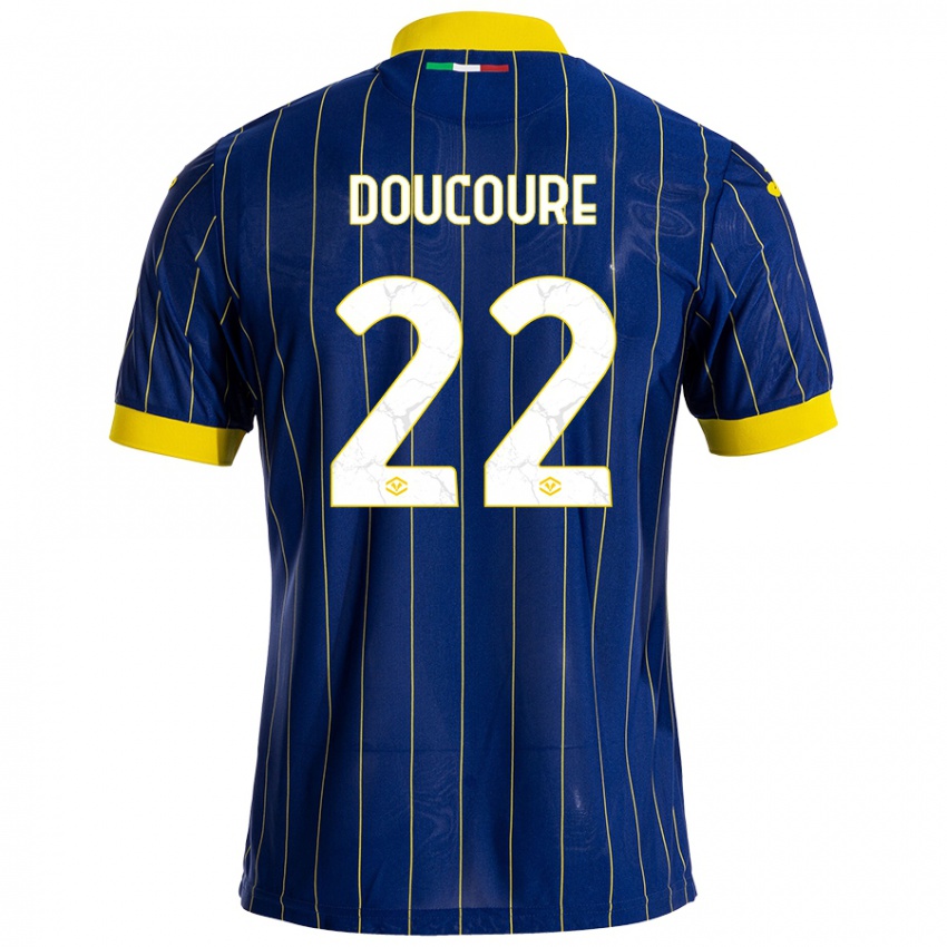 Enfant Maillot Mamedi Doucouré #22 Bleu Jaune Tenues Domicile 2024/25 T-Shirt Belgique