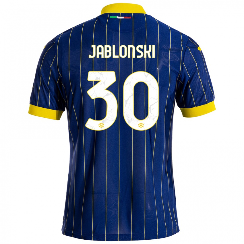 Enfant Maillot Darvin Jablonski #30 Bleu Jaune Tenues Domicile 2024/25 T-Shirt Belgique