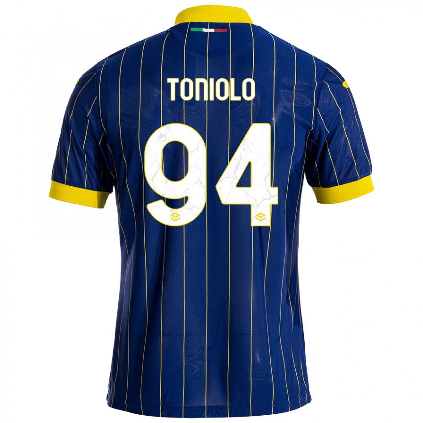 Kinderen Giacomo Toniolo #94 Blauw Geel Thuisshirt Thuistenue 2024/25 T-Shirt België