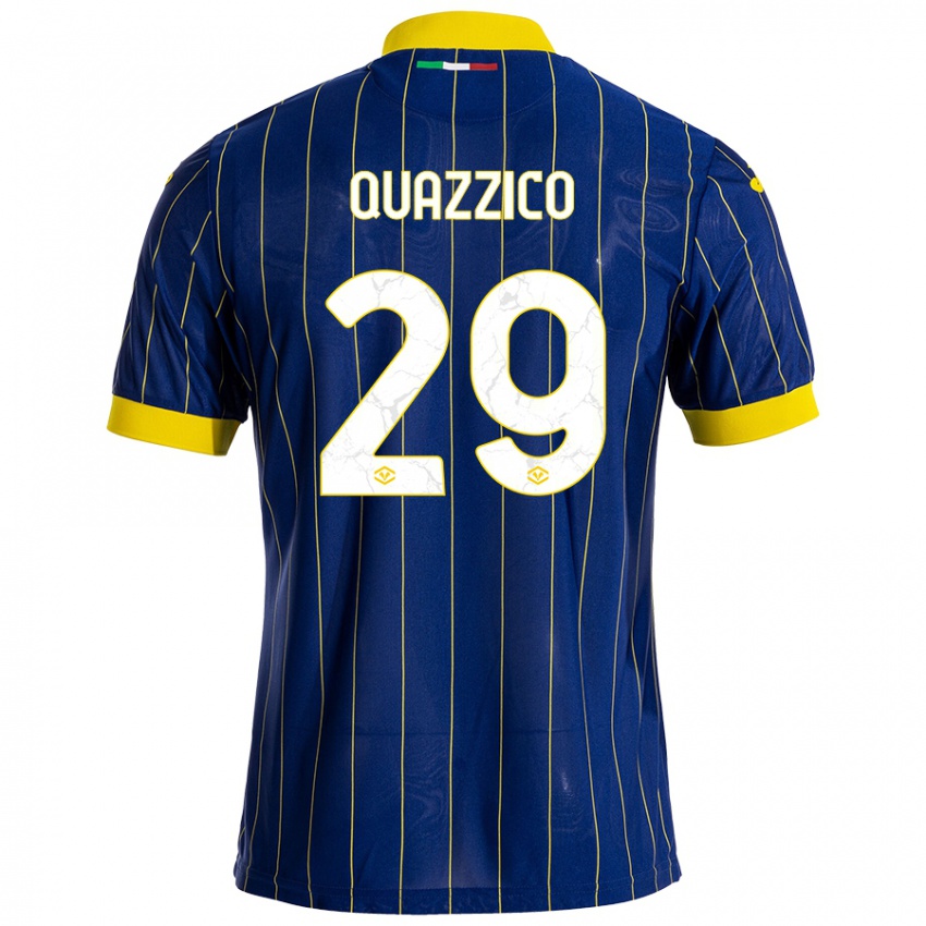 Enfant Maillot Francesca Quazzico #29 Bleu Jaune Tenues Domicile 2024/25 T-Shirt Belgique