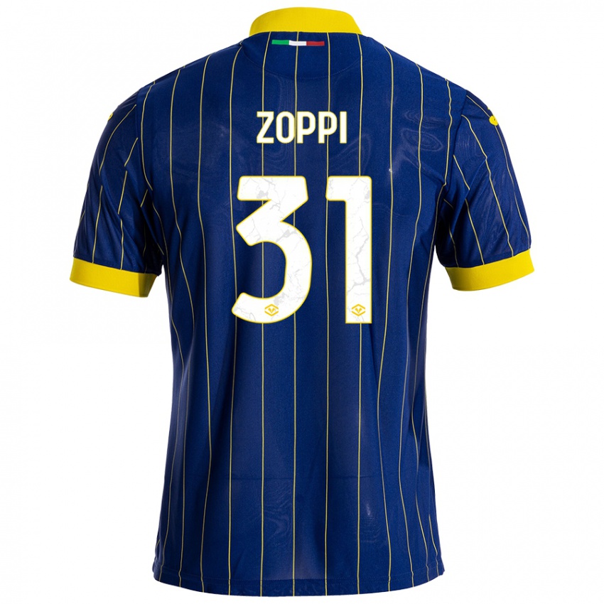 Enfant Maillot Sofia Zoppi #31 Bleu Jaune Tenues Domicile 2024/25 T-Shirt Belgique