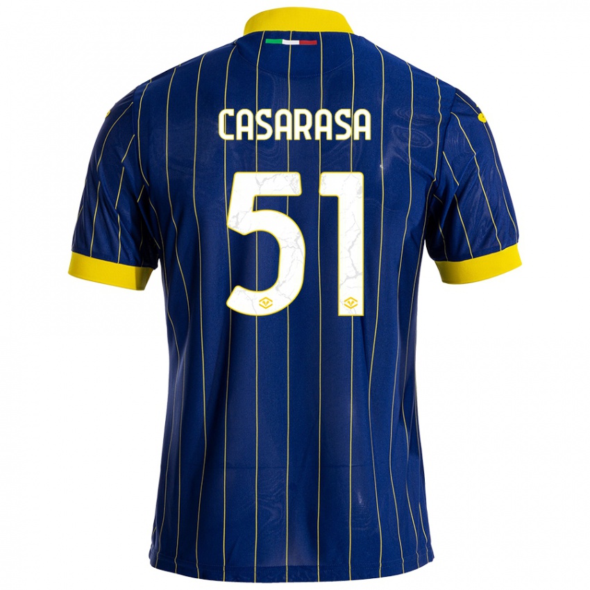 Enfant Maillot Asia Casarasa #51 Bleu Jaune Tenues Domicile 2024/25 T-Shirt Belgique