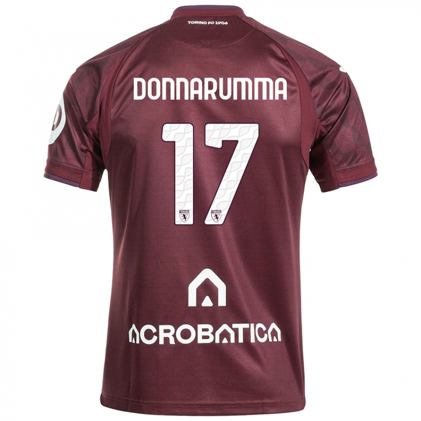 Enfant Maillot Antonio Donnarumma #17 Bordeaux Blanc Tenues Domicile 2024/25 T-Shirt Belgique