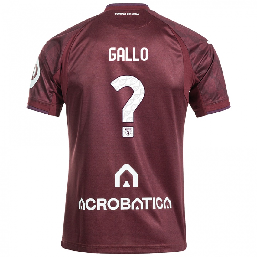 Enfant Maillot Tommaso Gallo #0 Bordeaux Blanc Tenues Domicile 2024/25 T-Shirt Belgique