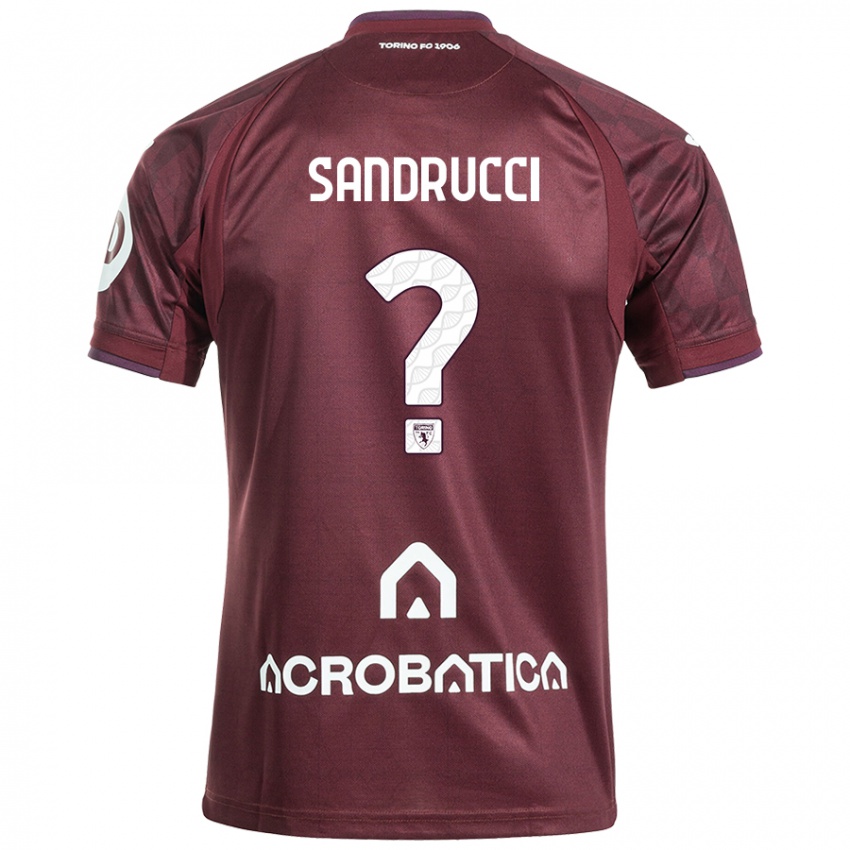 Enfant Maillot Romeo Sandrucci #0 Bordeaux Blanc Tenues Domicile 2024/25 T-Shirt Belgique