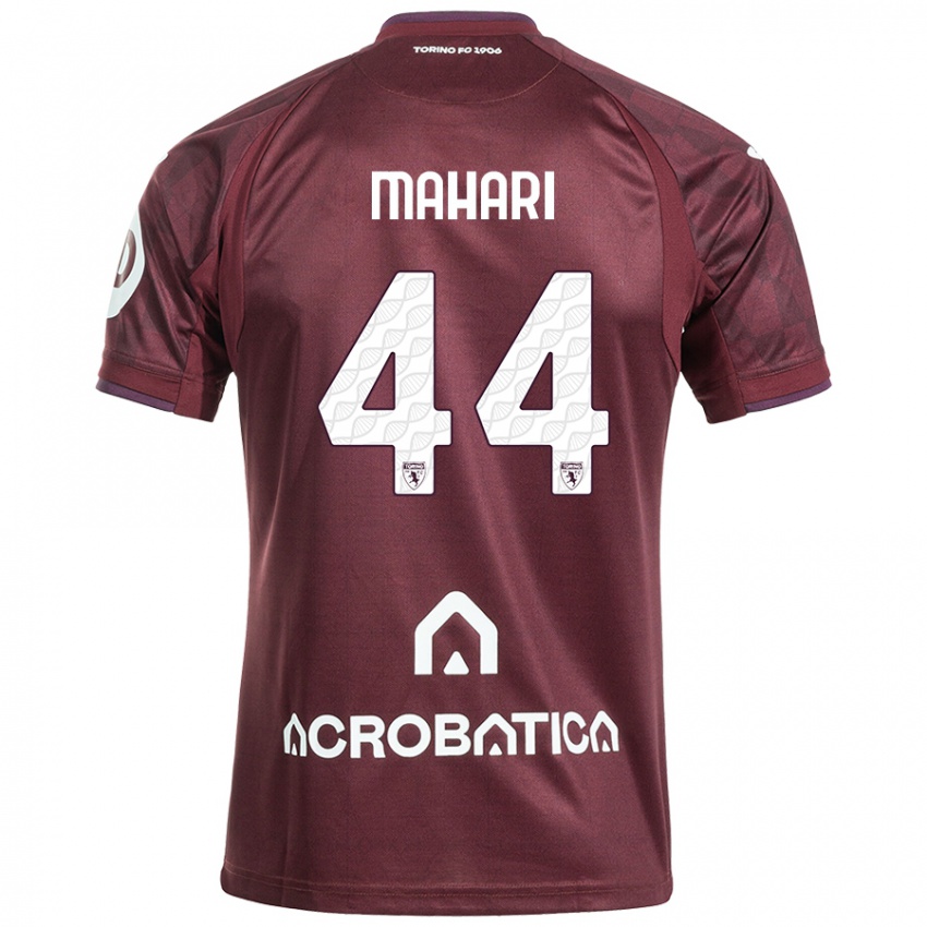 Enfant Maillot Efdon Mahari #44 Bordeaux Blanc Tenues Domicile 2024/25 T-Shirt Belgique