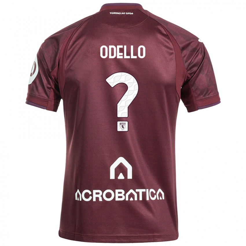 Enfant Maillot Ryan Odello #0 Bordeaux Blanc Tenues Domicile 2024/25 T-Shirt Belgique