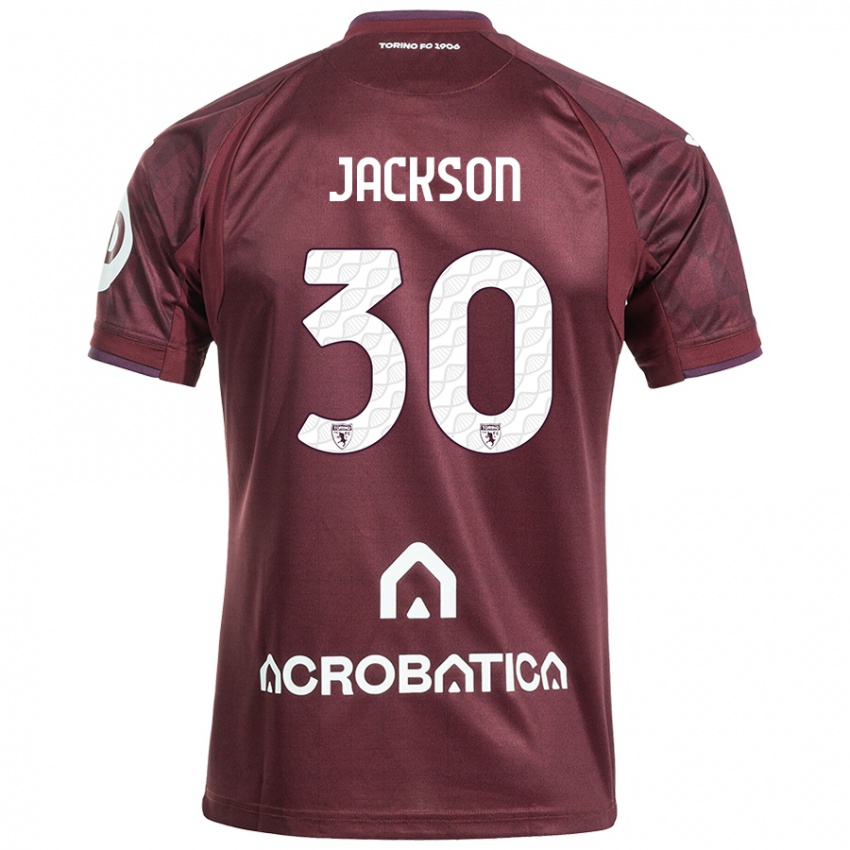 Enfant Maillot Michael Jackson #30 Bordeaux Blanc Tenues Domicile 2024/25 T-Shirt Belgique