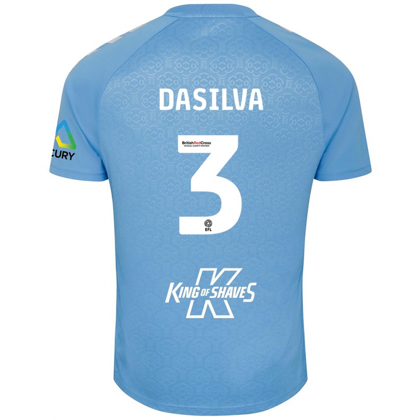 Kinderen Jay Dasilva #3 Blauw Wit Thuisshirt Thuistenue 2024/25 T-Shirt België