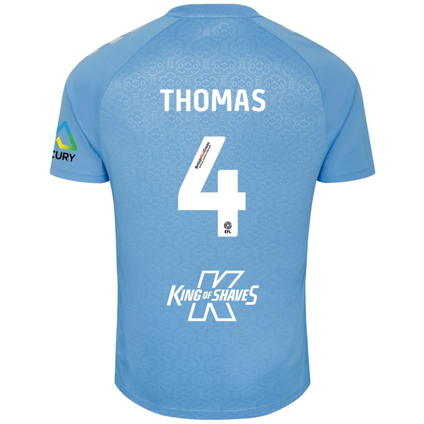 Kinderen Bobby Thomas #4 Blauw Wit Thuisshirt Thuistenue 2024/25 T-Shirt België