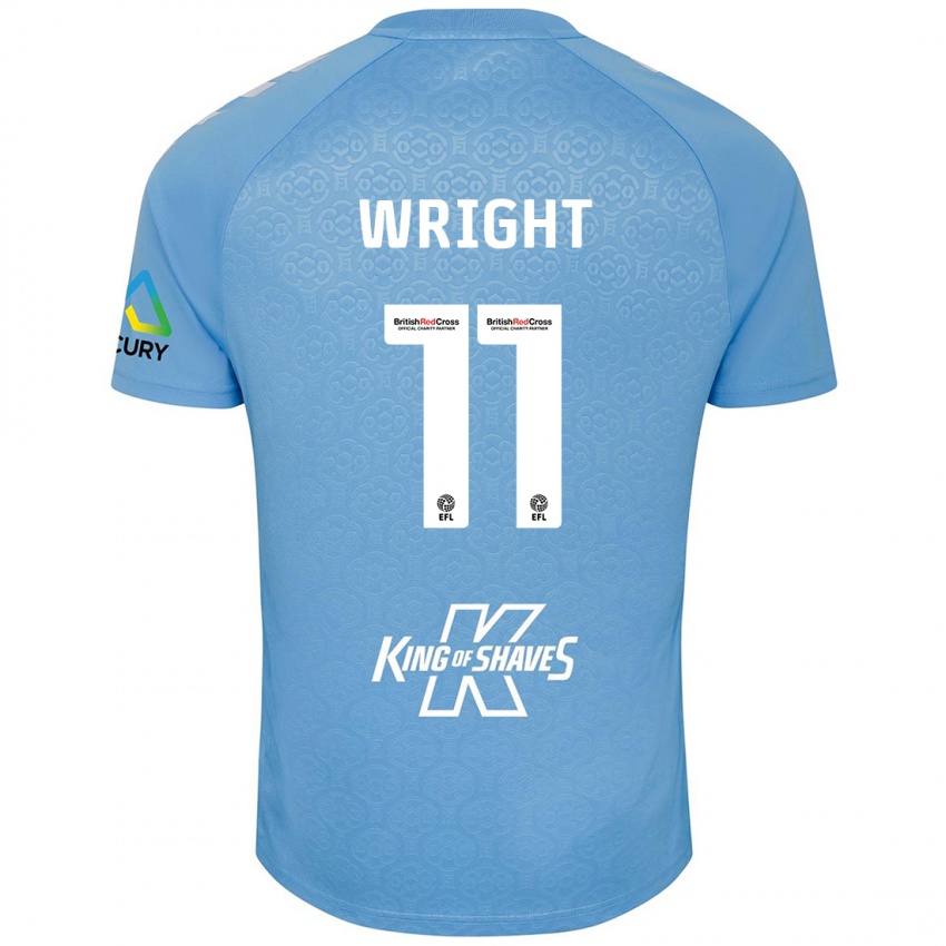 Kinderen Haji Wright #11 Blauw Wit Thuisshirt Thuistenue 2024/25 T-Shirt België