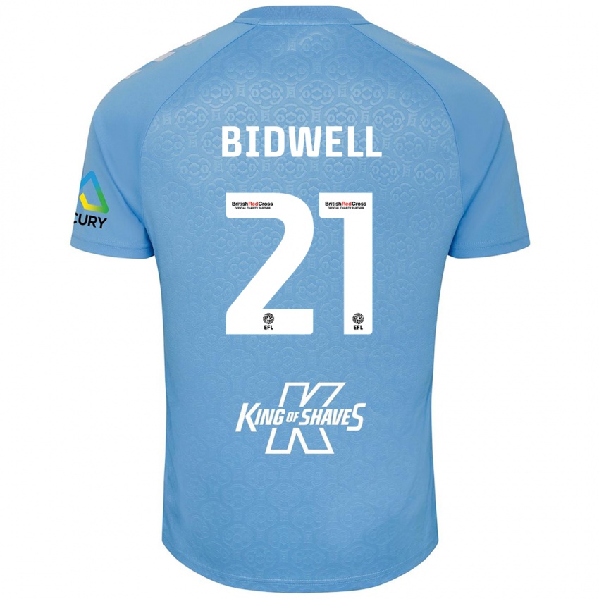 Enfant Maillot Jake Bidwell #21 Bleu Blanc Tenues Domicile 2024/25 T-Shirt Belgique