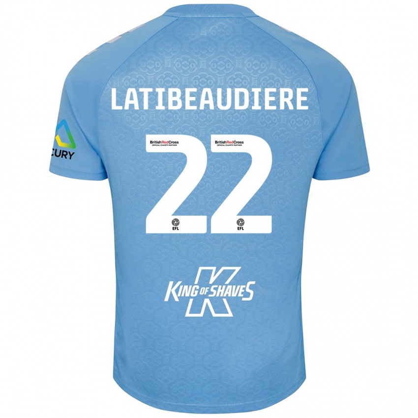 Kinderen Joel Latibeaudiere #22 Blauw Wit Thuisshirt Thuistenue 2024/25 T-Shirt België